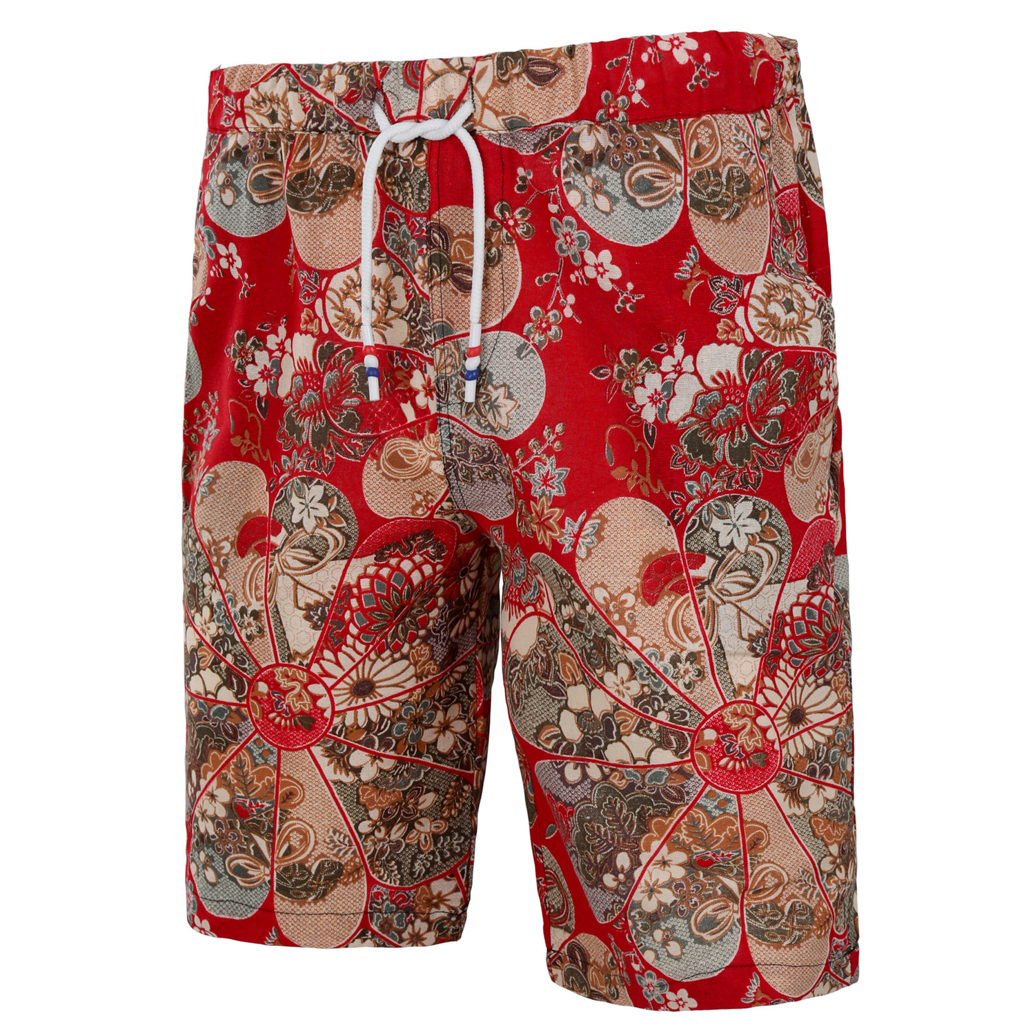 2022外贸新款大码休闲宽松短裤五分裤中国风花裤子夏季男短裤