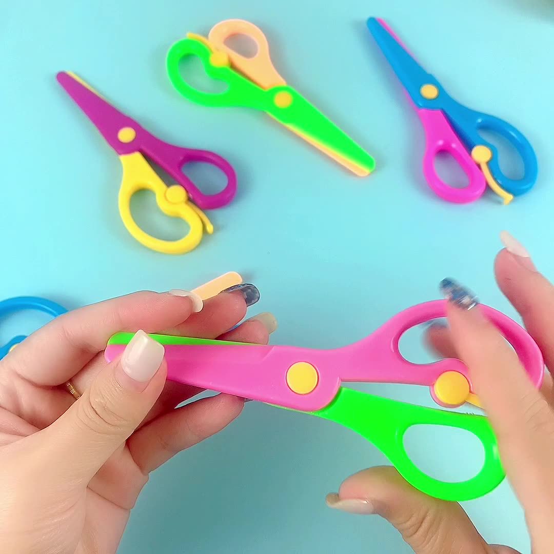 全塑料安全剪刀儿童手工剪纸弹力剪不伤手幼儿园diy小剪刀批发剪