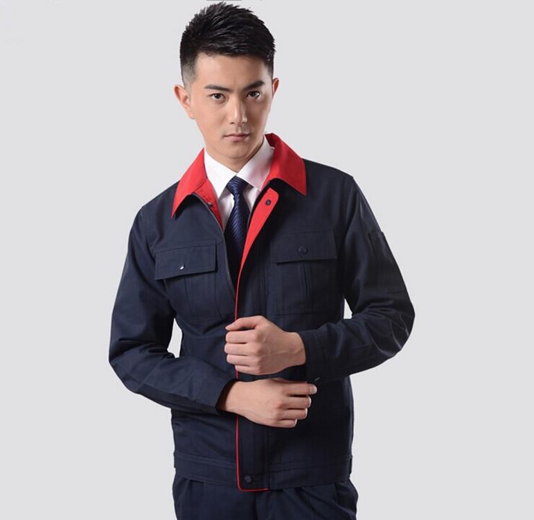 秋冬季长袖劳保工作服套装男女工衣厂服工程电焊工装可以印制logo