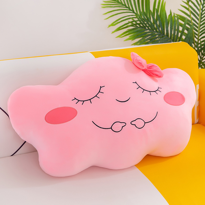 Factory Direct Supply Cartoon Cloud Pillow White Cloud Large Backrest Plush Toy Cute Girl Bed Cushion for Leaning on Clip