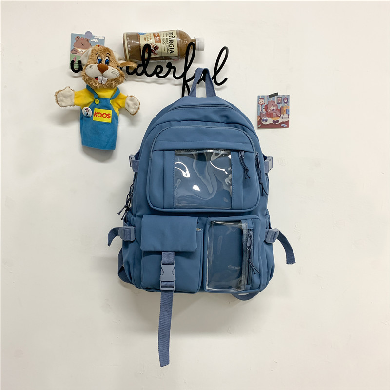 Schoolbag Female Korean Harajuku Ins Style Simple Junior School Backpack Trendy Brand Fashion College Student Backpack