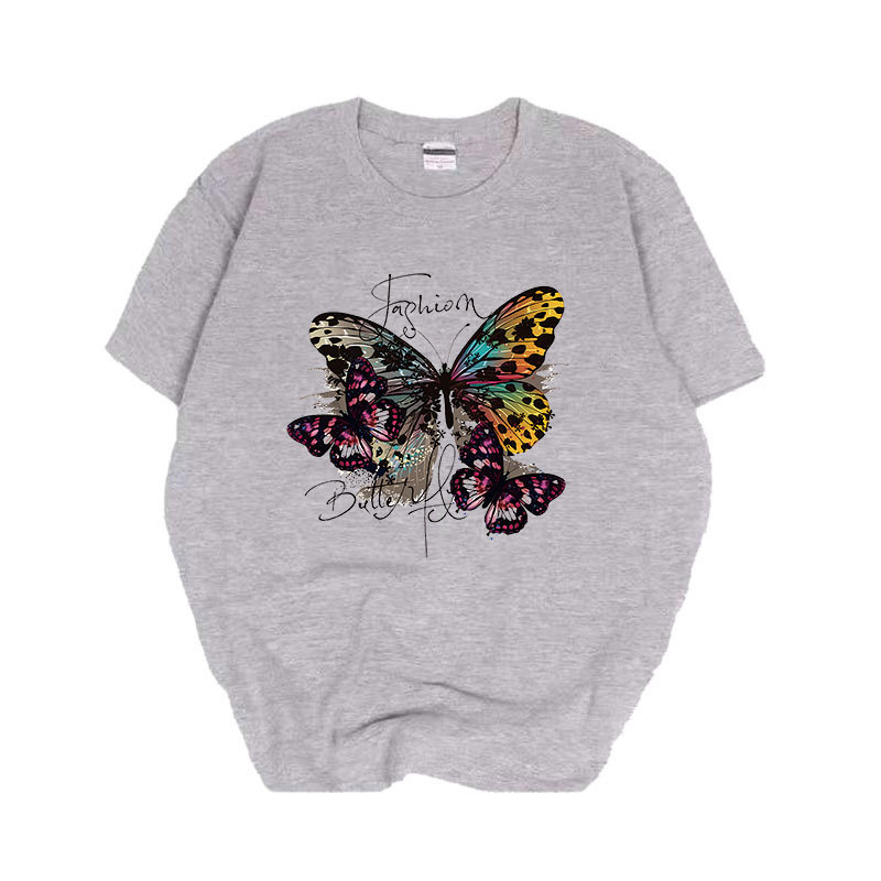 跨境批发蝴蝶烫画 衣服热转印贴纸烫印logo图案烫图胶印烫画胶片