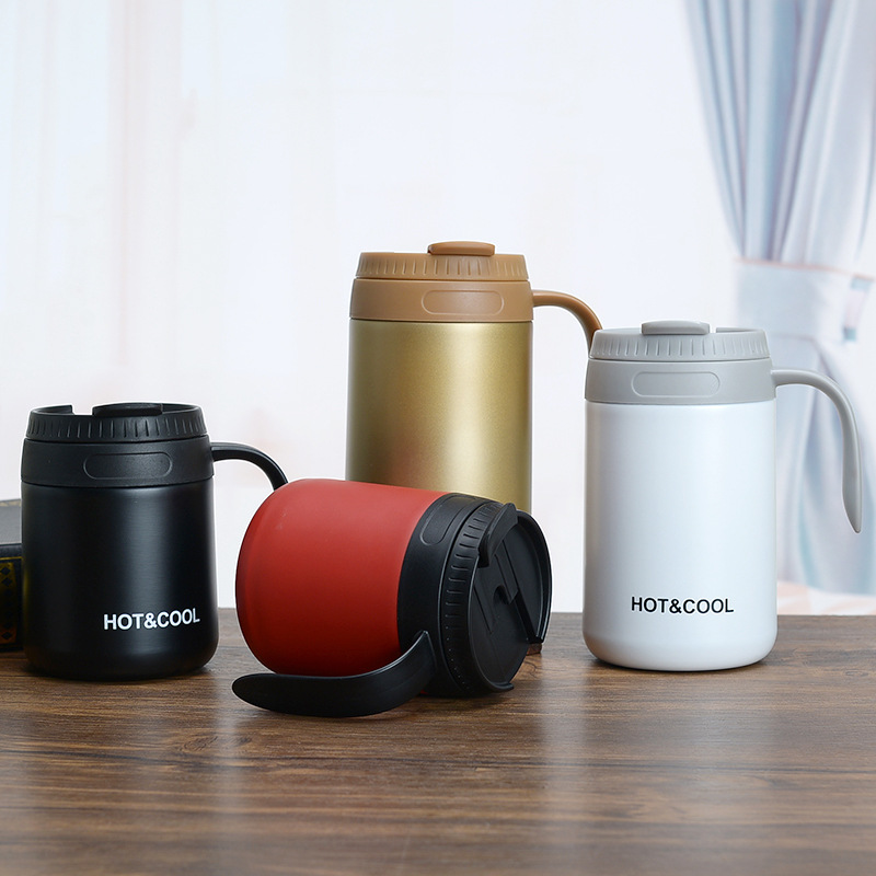 Factory Direct Supply Household Minimalist Thermos Cup with Handle Stainless Steel Insulated Coffee Pot Business Gift Cup Coffee Cup