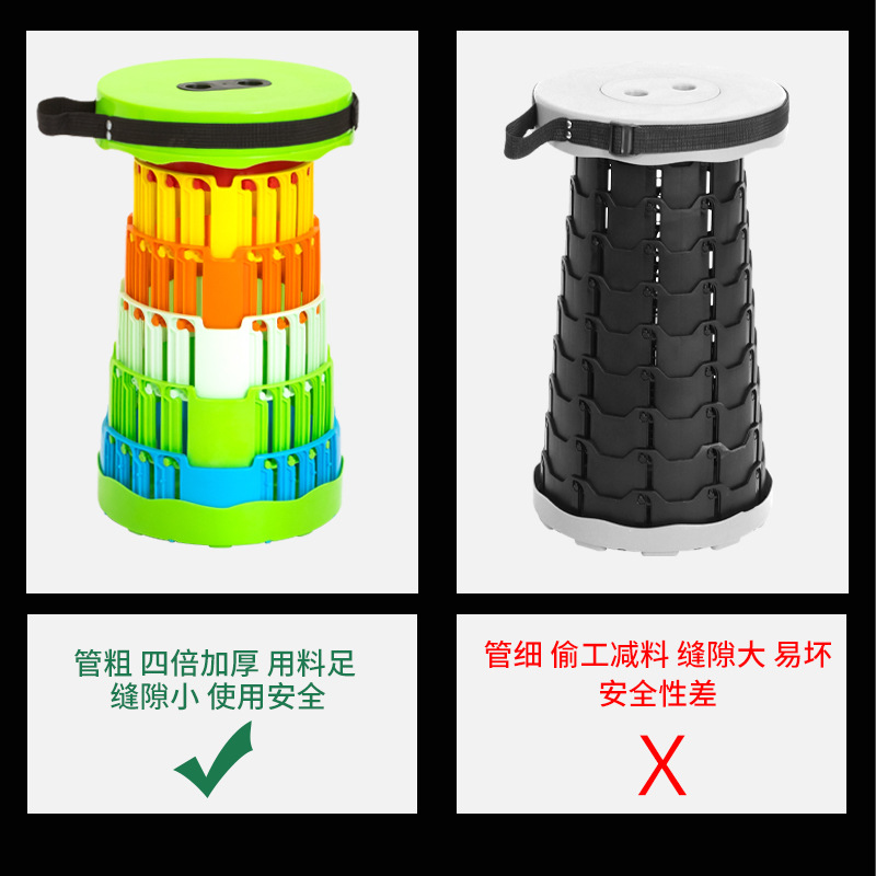 New Rainbow Retractable Stool Beach Camping Leisure Fishing Chair Outdoor Folding Chair Portable Plastic Chair Wholesale