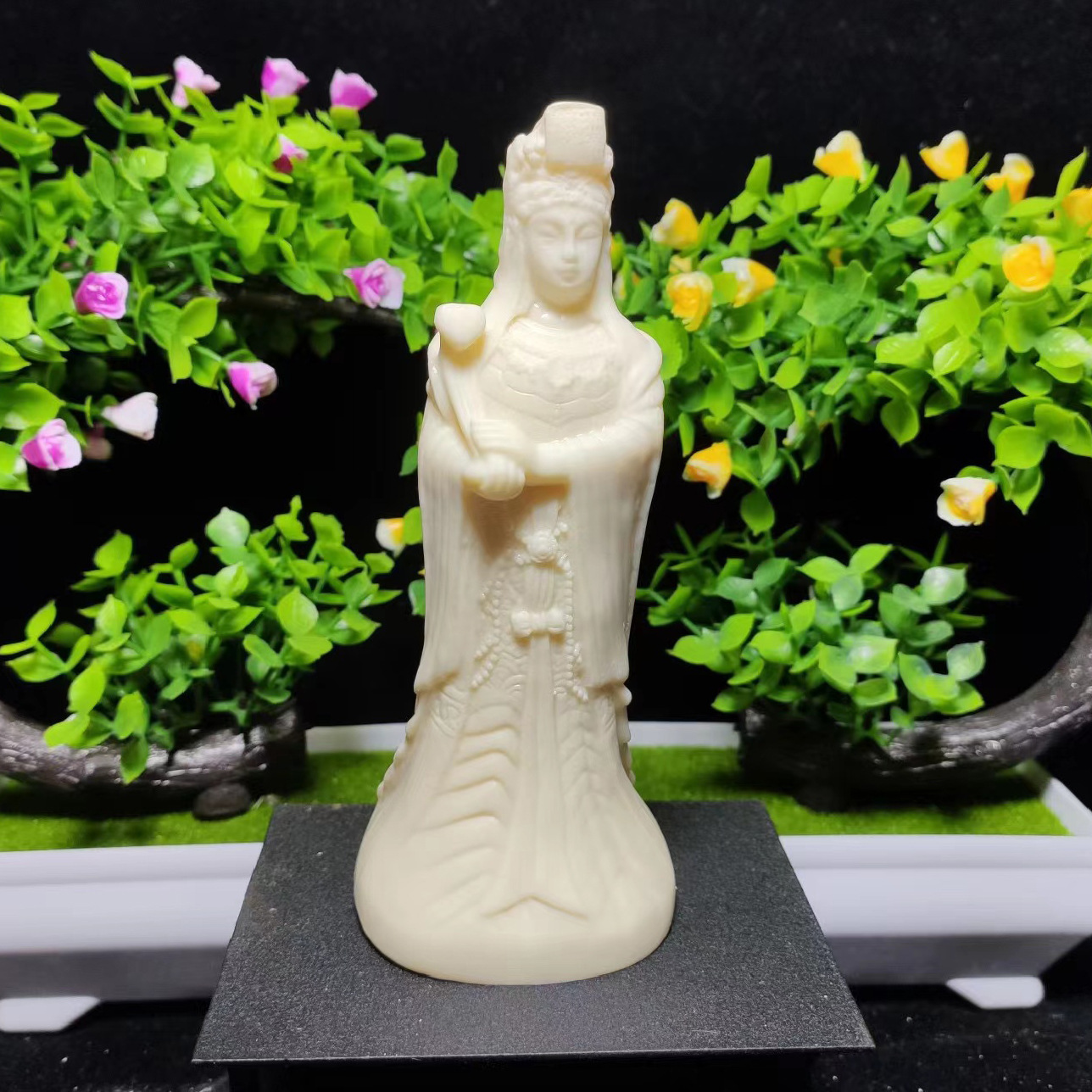 象牙果雕刻湄洲岛如意妈祖海神娘娘人物神像工艺品客厅摆件礼盒装