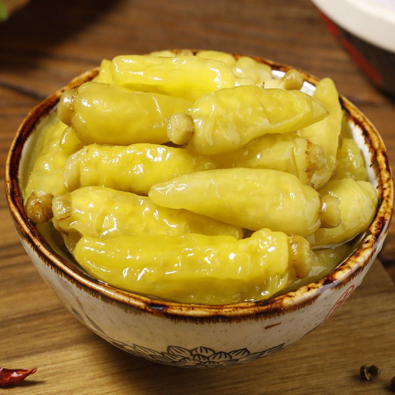 野山椒泡椒小米椒辣泡菜凤爪笋尖鸡爪特辣辣椒500克袋