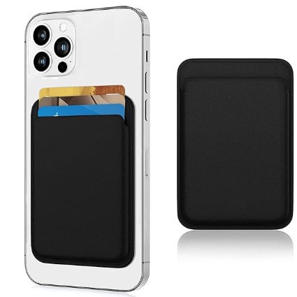 适用苹果magsafe磁吸卡包iphone手机壳pu皮背夹卡包可加logo促销