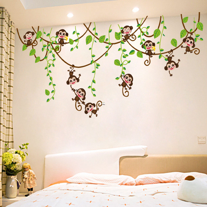 批发卡通墙贴画女孩卧室墙上贴纸墙画儿童房墙面装饰幼儿园墙壁纸