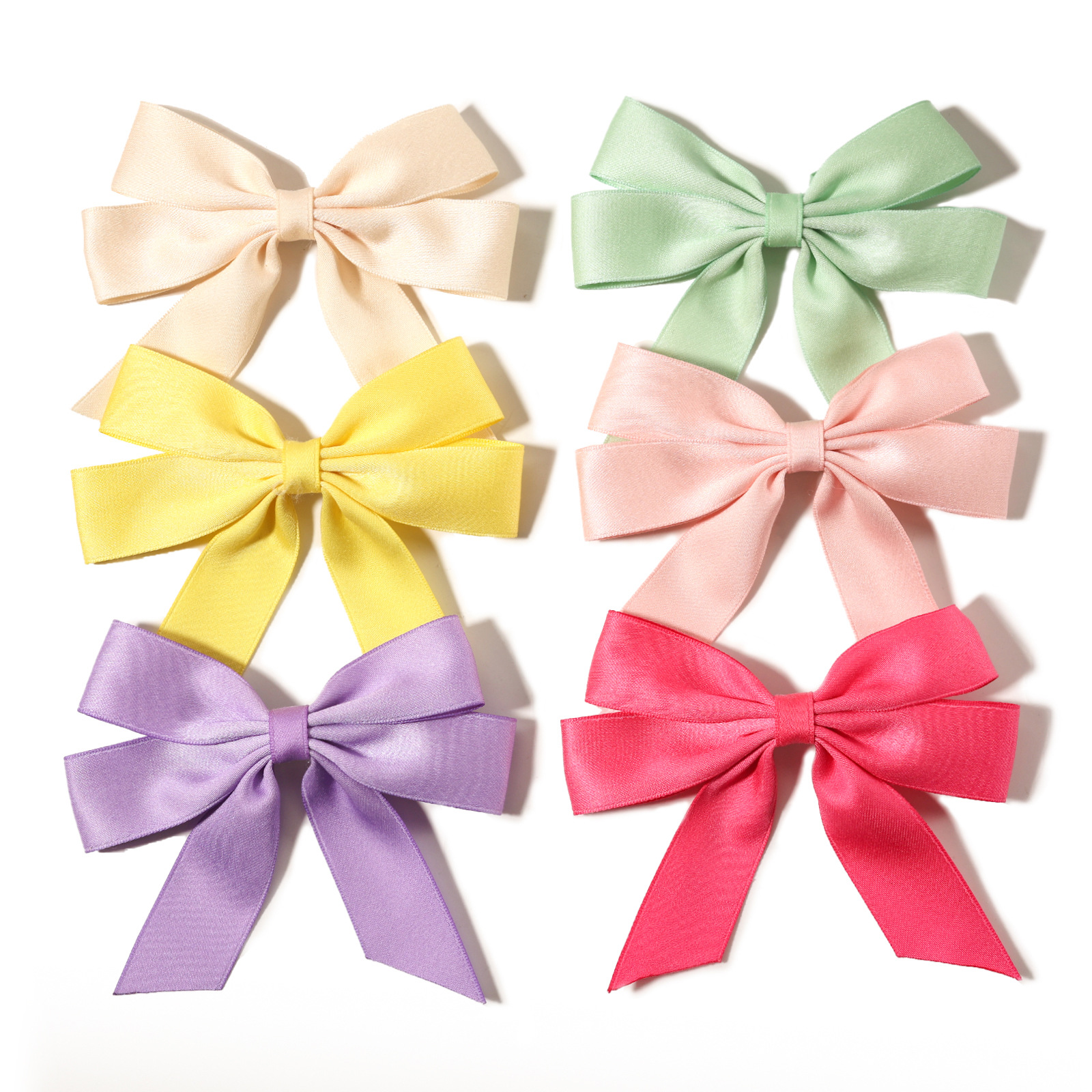 短款全涤仿棉织带蝴蝶结鸭嘴夹四季款女士丝带发夹装饰蝴蝶结饰品