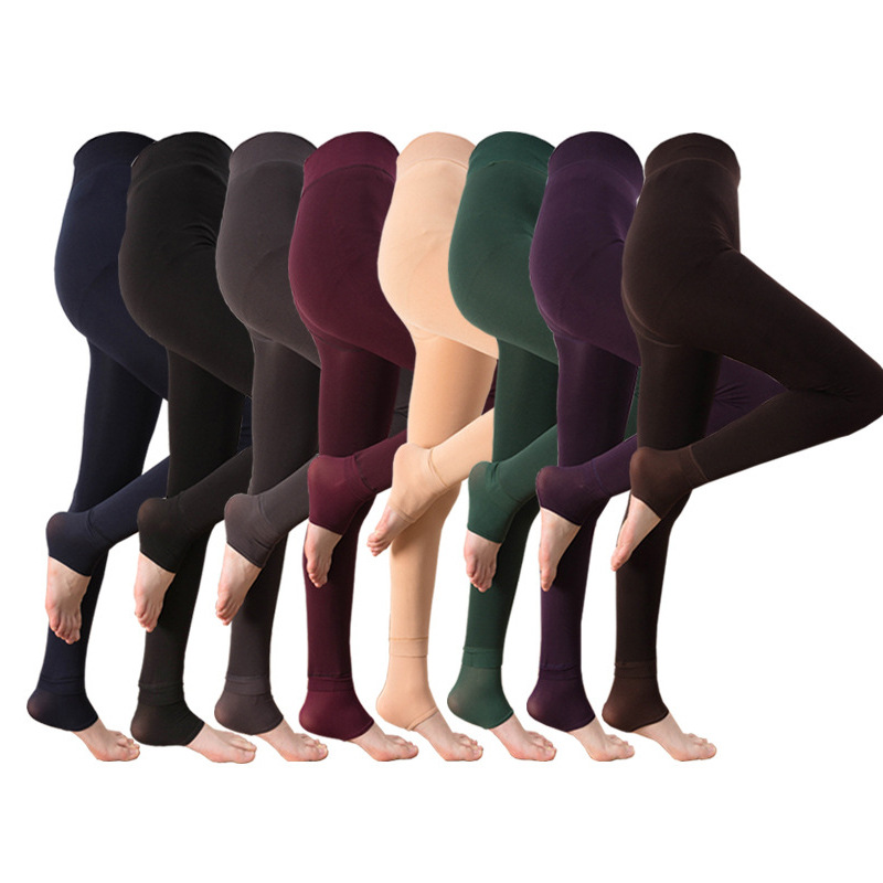 Autumn and Winter with Fleece Pantyhose Yiwu Leggings Women's Large Size Stirrup Pearl Velvet One-Piece Trousers Women's Pants Stall Wholesale