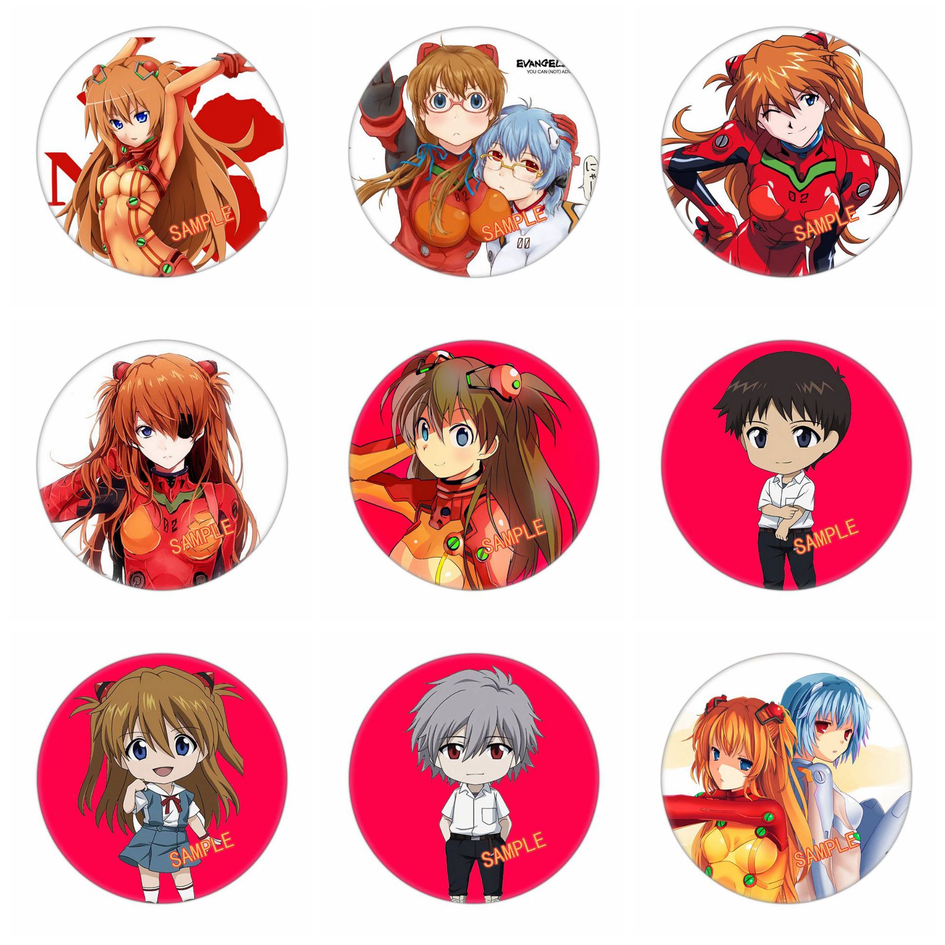 外贸徽章 新世纪福音战士周边 明日香吧唧 马口铁胸章 77-114