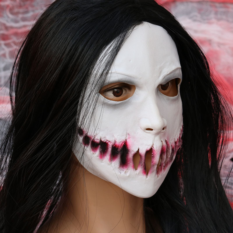 万圣节剧本杀恐怖道具鬼屋密室逃脱npc鬼脸面具女鬼面具全脸头套