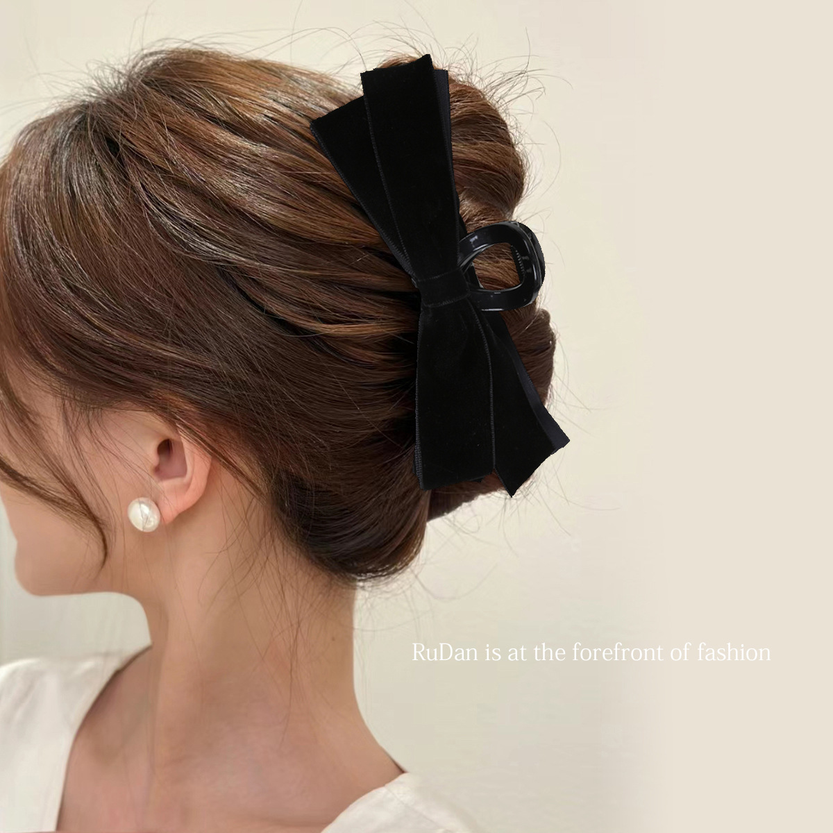 Rudan French Retro Hepburn Style Barrettes Affordable Luxury Style Hair Bow Grip