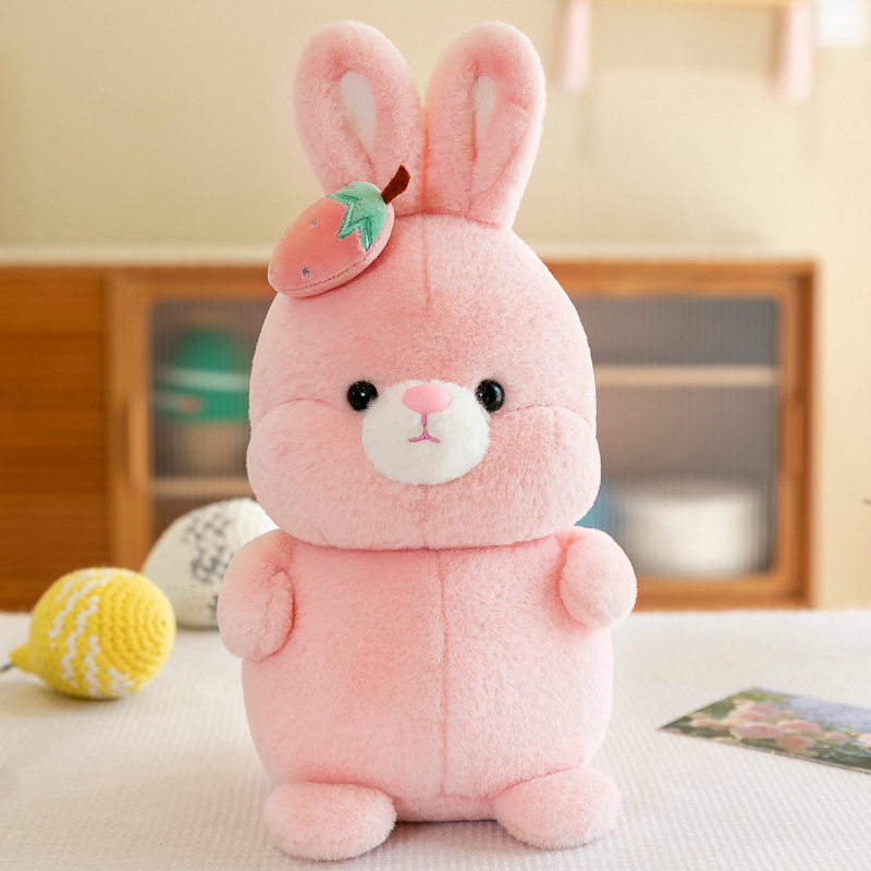 Cute Watermelon Strawberry Rabbit Doll Little Bunny Doll Plush Toys 8-Inch Dolls for Clawing Birthday Gift