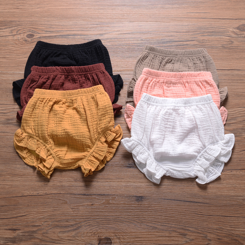 女童花苞短儿童纯棉裤裤女宝宝打底外穿婴儿裤子夏季薄款可爱
