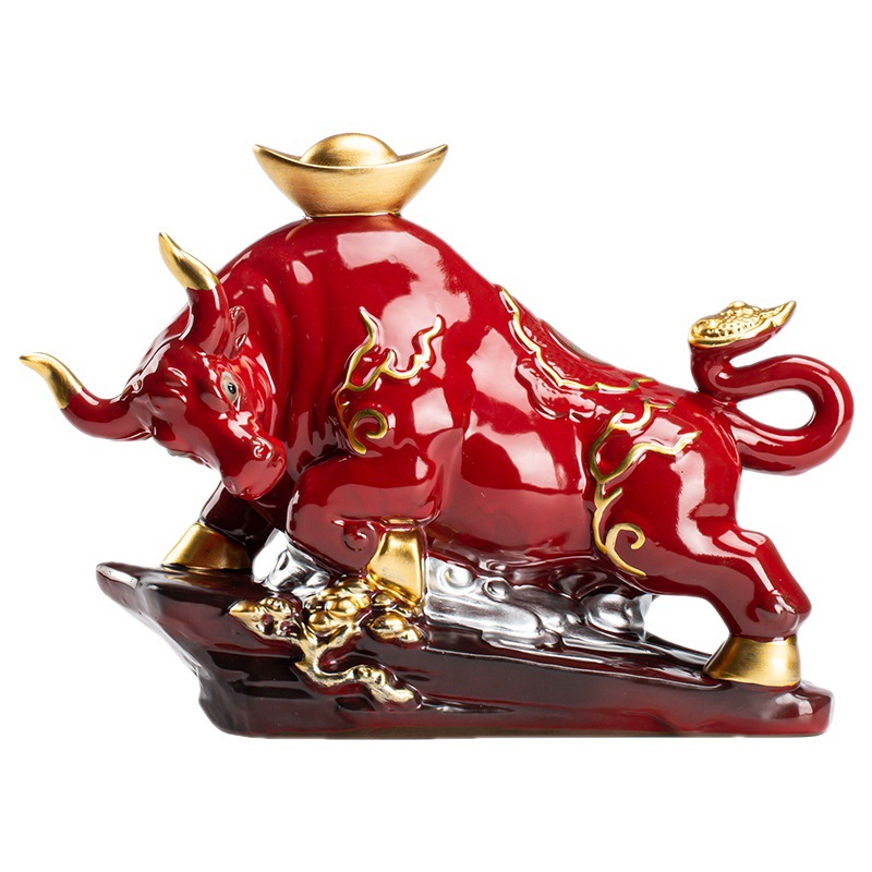 Ceramic Zodiac Red and Arrogant Fortune Creative Decoration Gifts Opening Gifts Decorative Living Room Household TV Cabinet