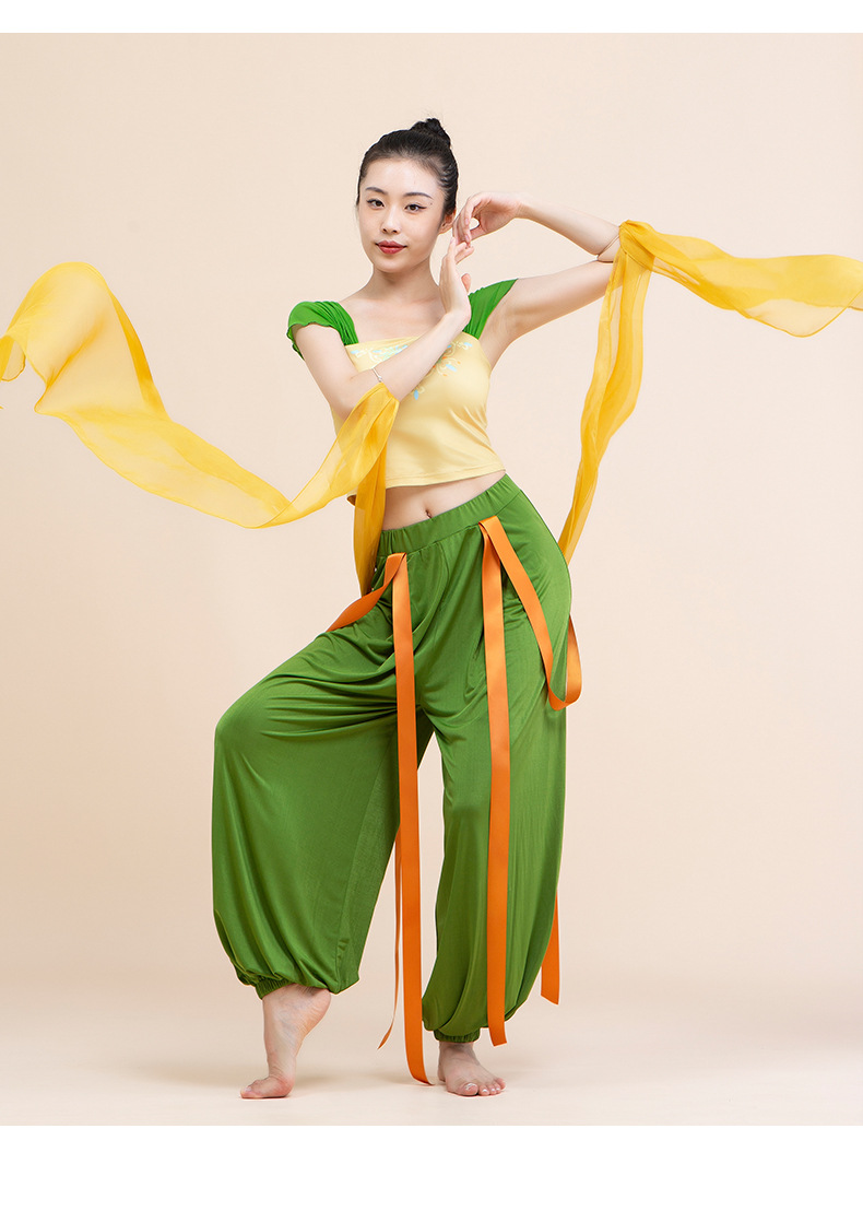 古典舞练功服女飞天敦煌古风飘逸身韵纱衣民族舞蹈演出服套装