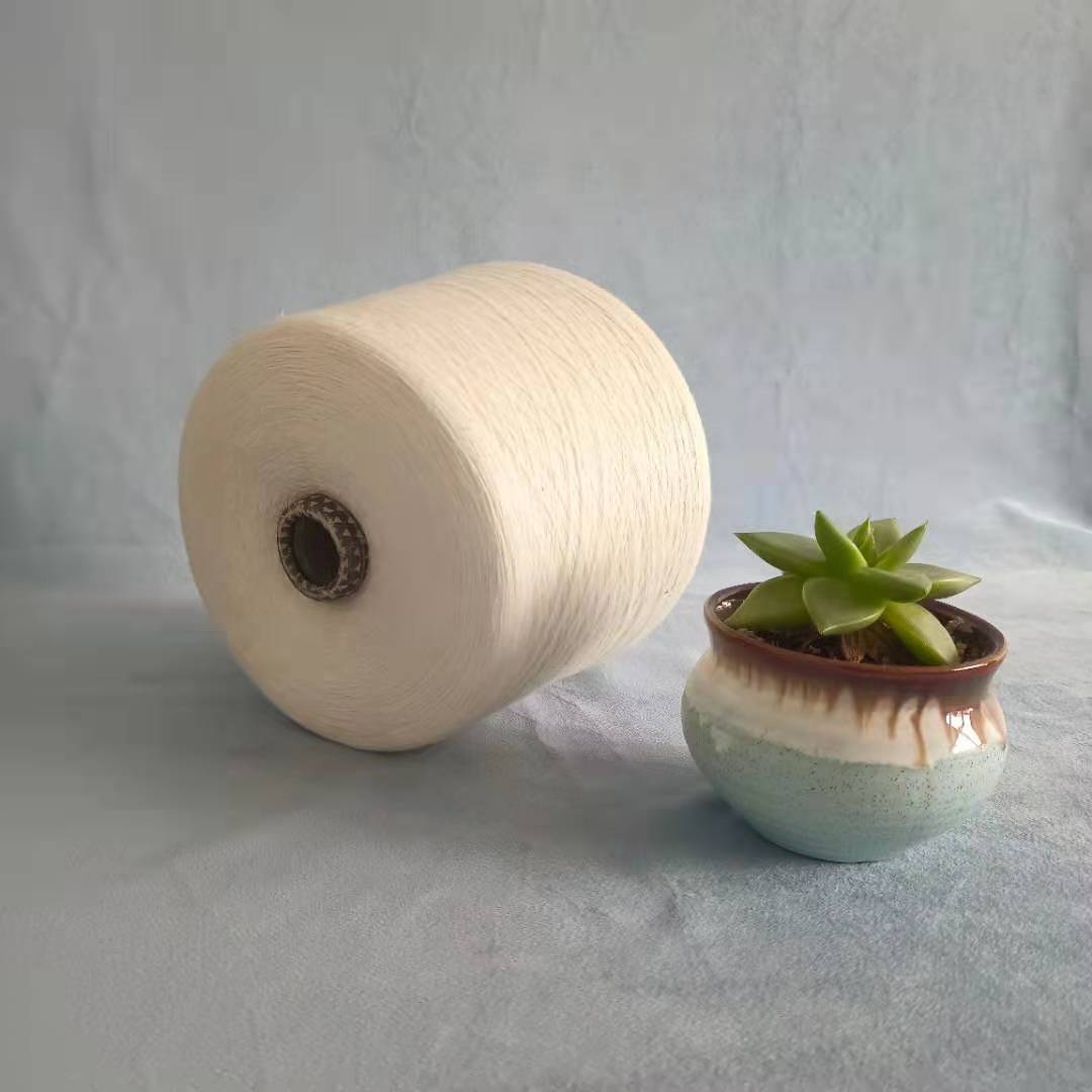 厂家供应涤纶竹节纱16支针织机织环锭纺筒纱毛织纱量大从优-报价