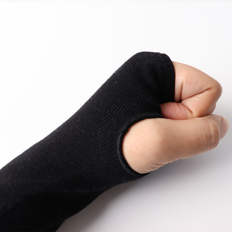 秋冬季针织半指棉手套男生黑色韩版学生户外骑行露指手套保暖女