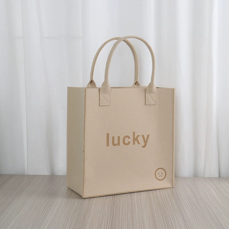 Felt Bag Large Capacity Felt Shopping Tote Bag Felt Bag Customizable Logo Felt Tote Bag Women's Bag