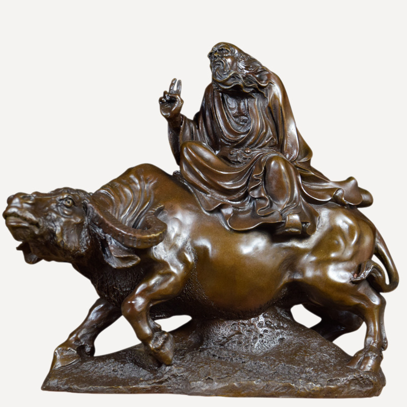 老子出关铸铜工艺品厂家直销仿古纯铜黄铜雕塑像制品摆件铸造特价