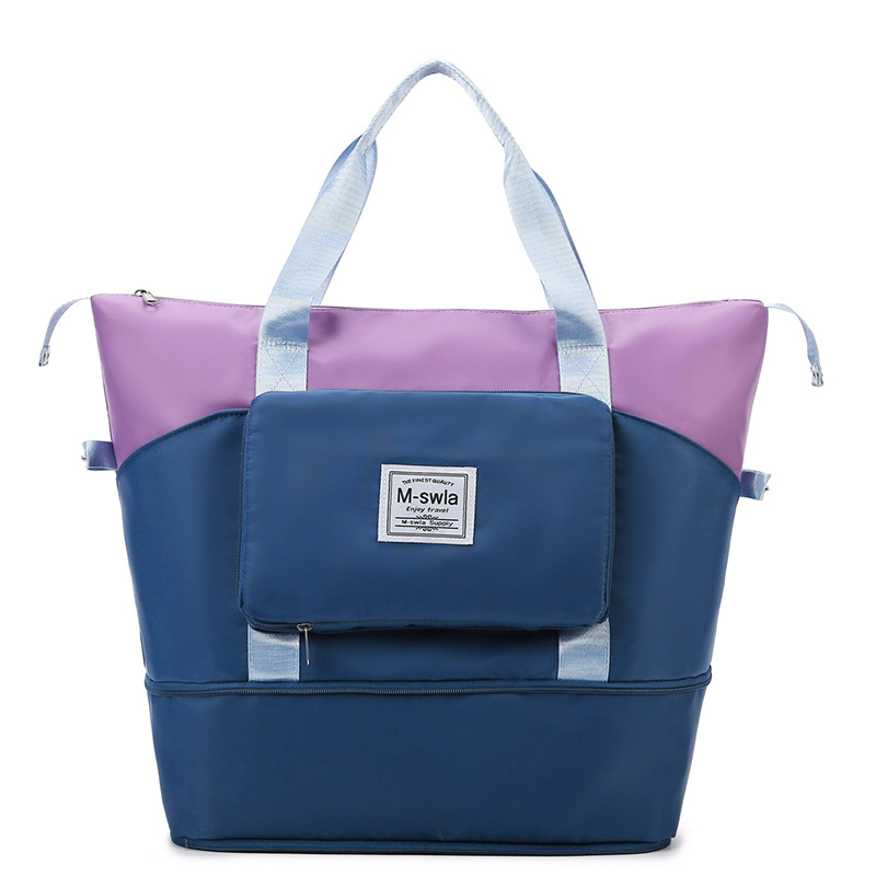 2023 New Color Matching Travel Bag Dry Wet Separation Sports Bag Lightweight Luggage Bag Large Capacity Foldable Storage Bag