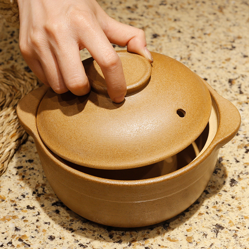 无釉平定煲仔砂锅日式迷你耐高温瓦罐沙陶土小沙锅单人宝宝辅食煲