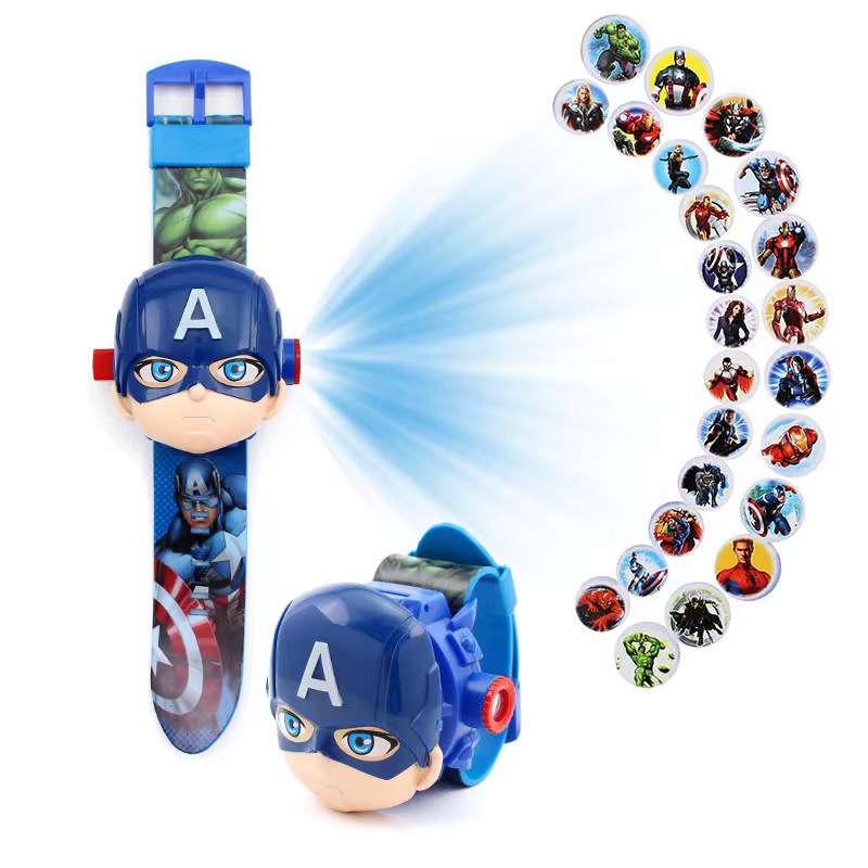 Spot Wholesale and Retail Children's Cartoon 24 Projection Watch Cartoon Flip Toy Watch Net Red TikTok Projection Watch