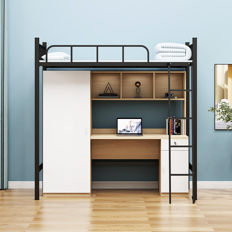 【加厚】上床下桌大学生公寓床桌柜一体员工宿舍出租房高架铁架床