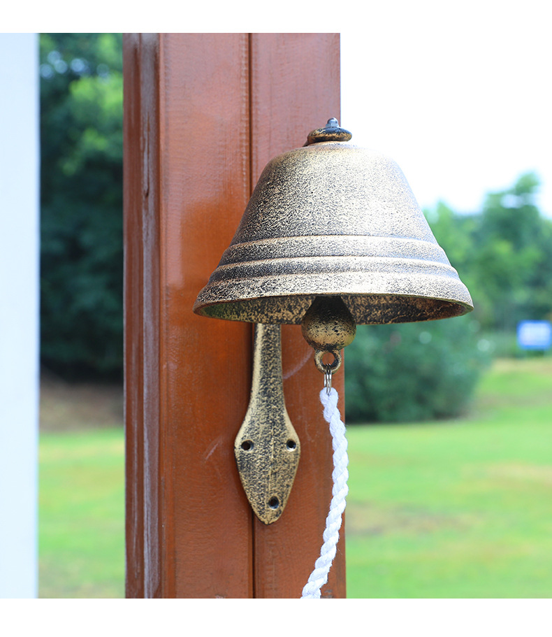 超大号复古铸铁门铃铃铛法式铁艺壁饰咖啡馆敲钟上课打铃装饰挂件