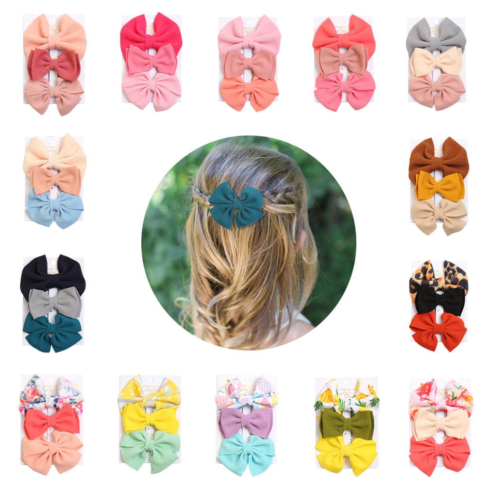 Cross-Border Children's Hair Accessories Polyester Fabric Baby Bow Barrettes Suit Cute Children Accessories Cover Babies' Headwear