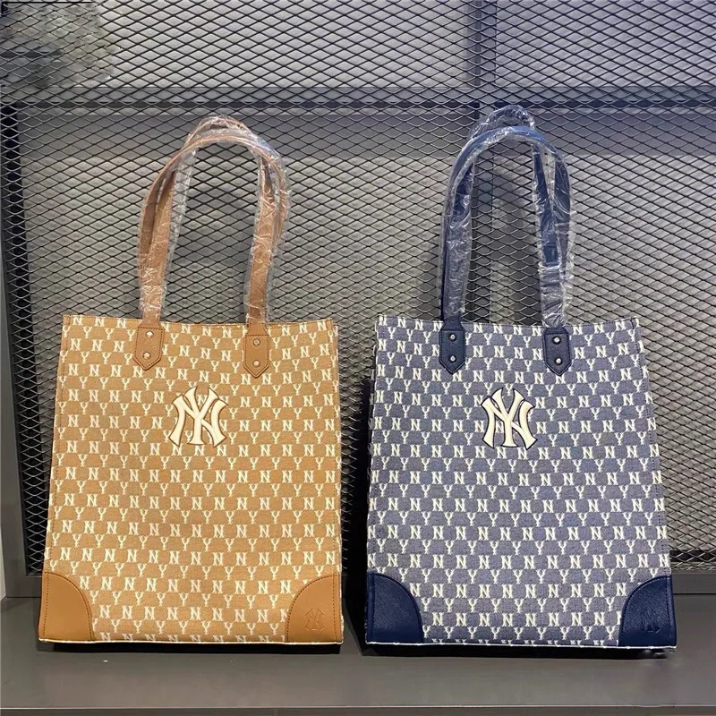 mlb 韩国复古满印老化系列ny纽约洋基队托特包tote包单肩手提包大