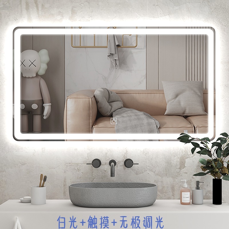 Hotel Toilet Wall Mounted Bathroom HD Anti-Fog Explosion Led Touch Smart Bathroom Mirror with Light Magic Mirror Manufacturer