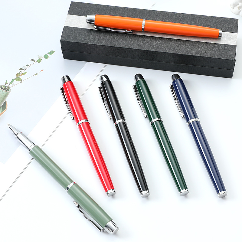 Wholesale Metal Roller Ball Pen Advertising Promotion Multi-Color Signature Pen Notebook Pack Gel Pen Printing Logo