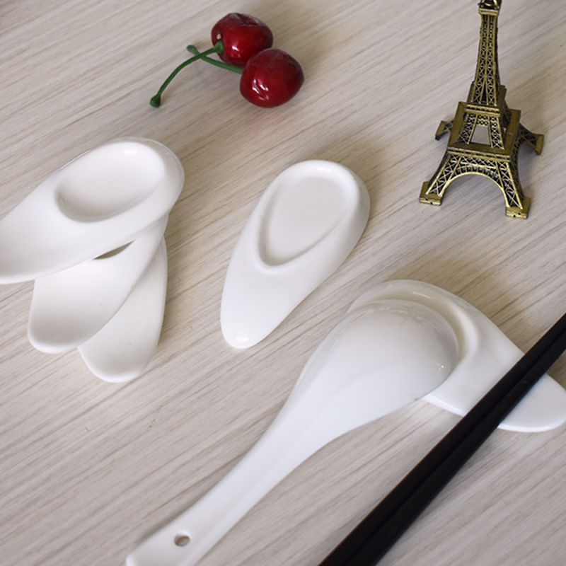 Hotel Porcelain Pure White Ceramic Chopsticks Rest Dining Room Table Ceramic Chopsticks Pillow Chopstick Holder Chopsticks Holder Chopsticks Holder Dual-Use Spoon Holder