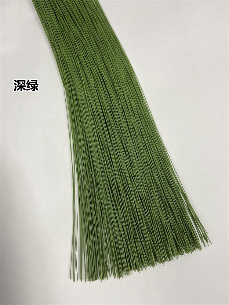 批发手工绿铁丝纸花丝网花材料翻糖插件 叶脉铁丝 26号纸包细铁丝