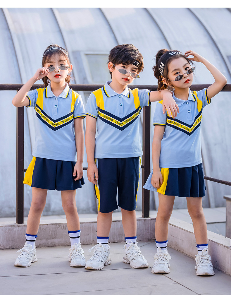 夏季小学生校服套装英伦风儿童班服潮幼儿园园服夏装短袖t恤套装