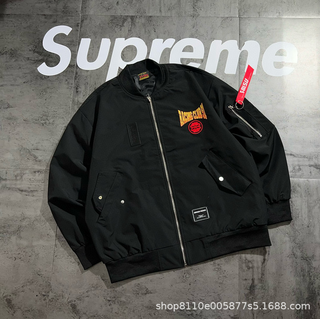 evisu福神2024春夏季新款字母刺绣空军情侣款夹克外套 上身舒适