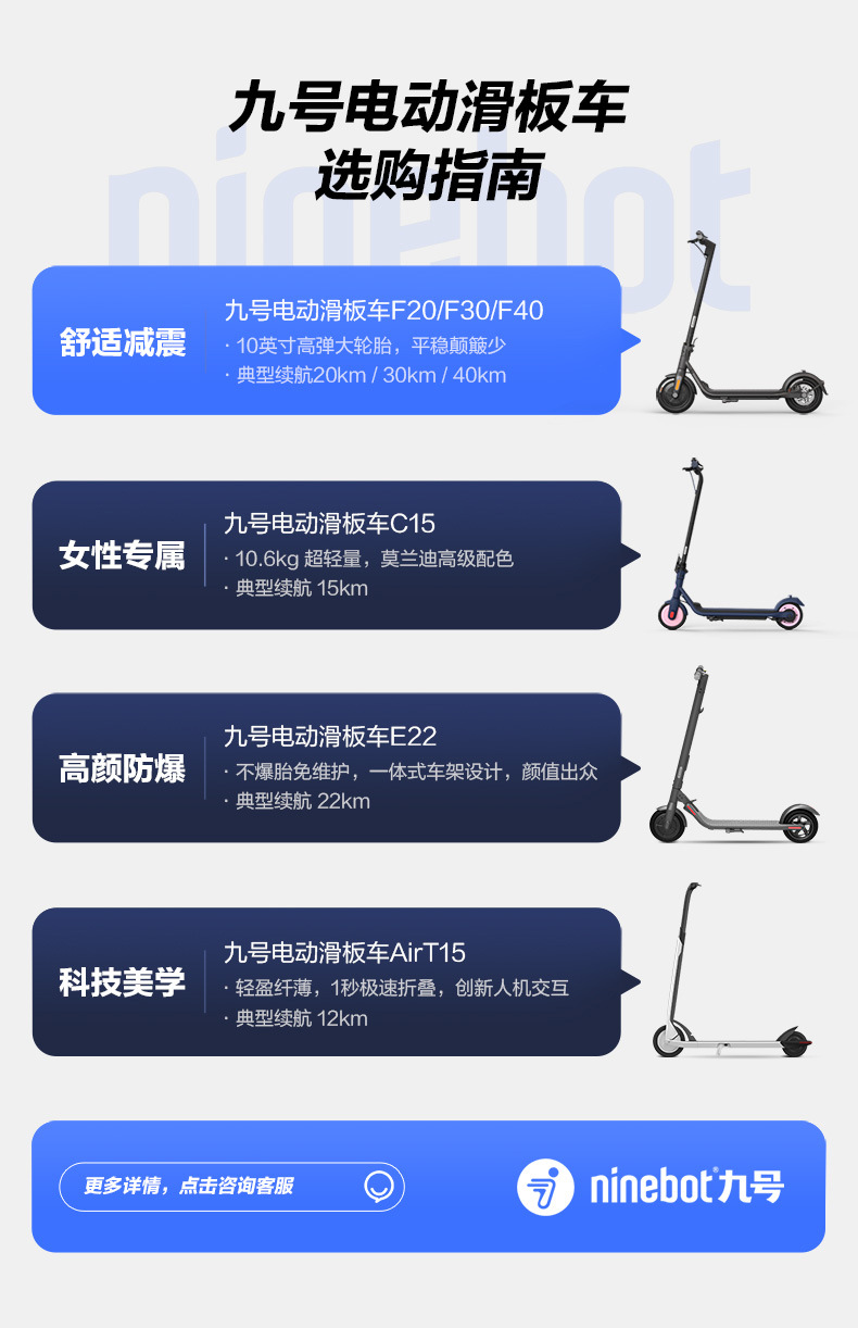 【新品上市】ninebot九号电动滑板车f40成人可折叠电瓶车代步站骑