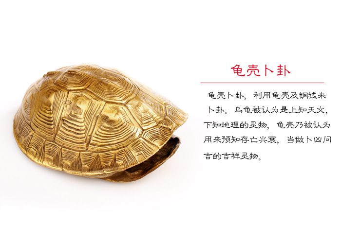 纯铜乌龟壳六爻八卦器具装饰品摆件