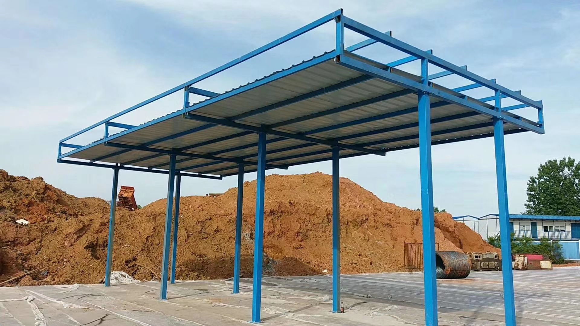 钢筋加工棚 装配式可拆卸钢筋防护棚 工地木工棚建筑施工安全通道