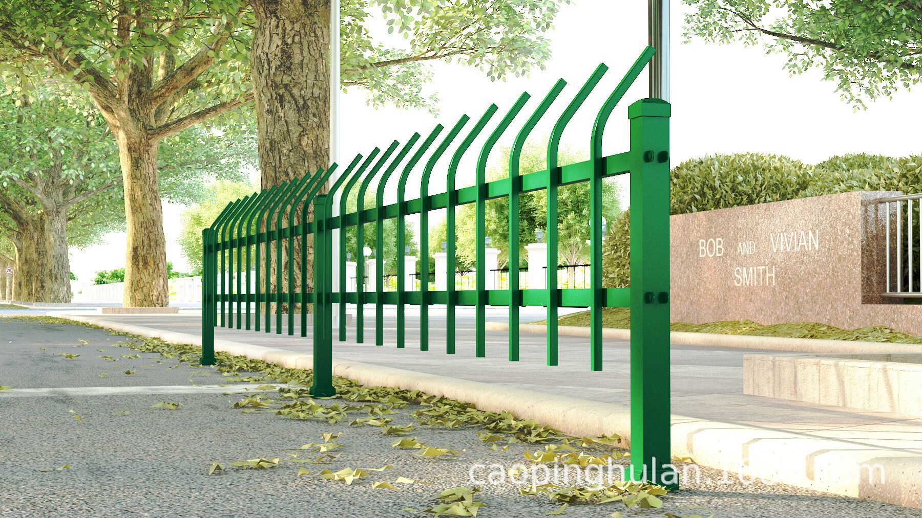 学校花池花坛草坪护栏别墅小区绿化围栏锌钢草坪景区篱笆栅栏现货