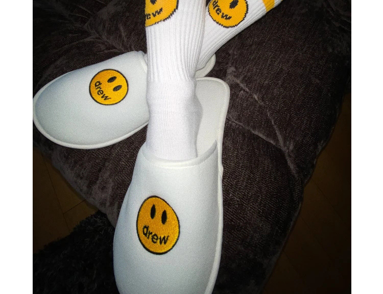 drew house笑脸袜子贾斯汀比伯同款男女运动情侣袜街头长袜潮流