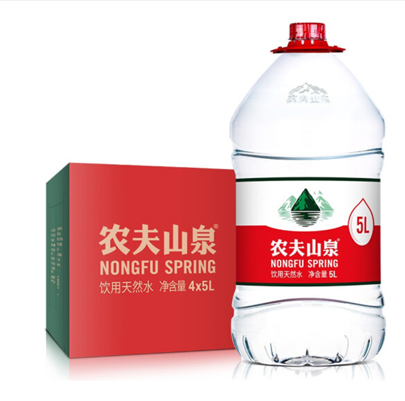 农夫山泉饮用水5l桶弱碱性泉水大桶家庭办公天然水箱装塑膜随机