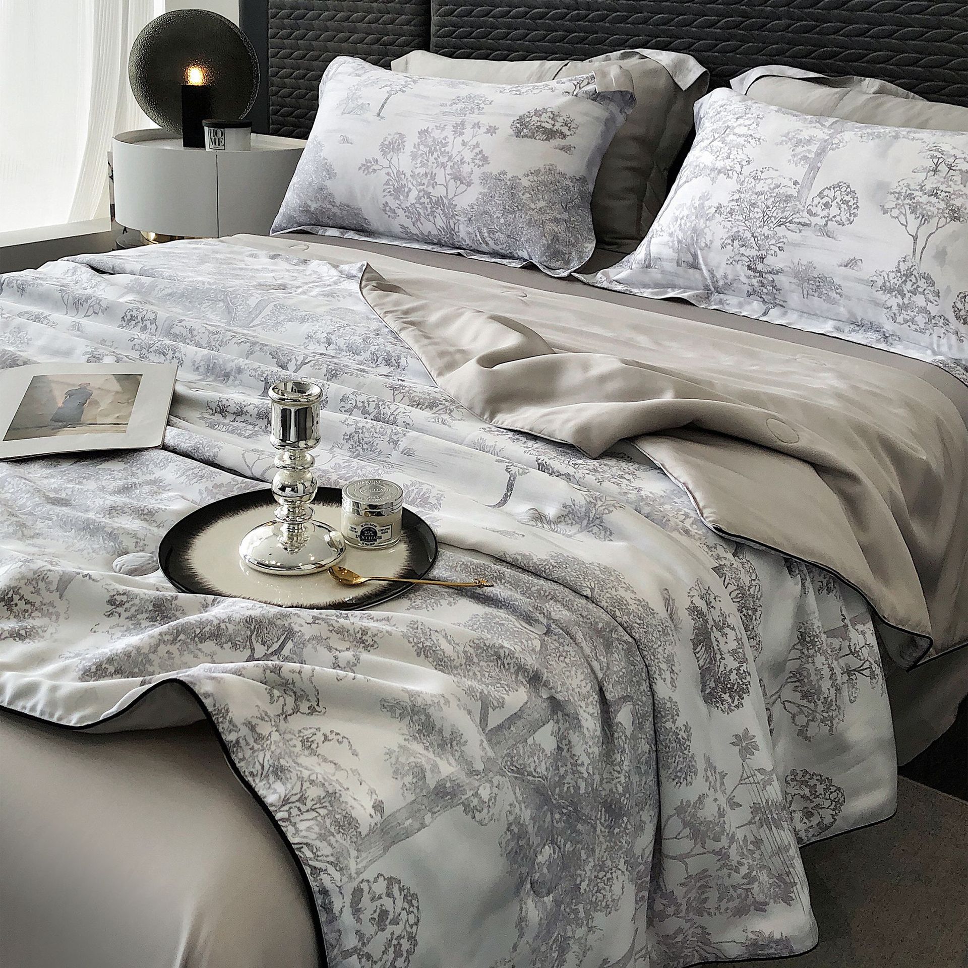 2023新品a 类婴儿级高级小资莱赛尔纤维大豆纤维印花经典花型夏被