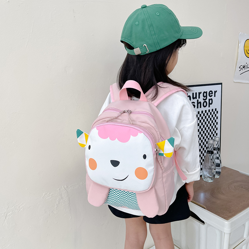 New Cartoon Student Backpack Children's Bags Kindergarten Backpack Backpack Anti-Lost Fabric Nylon Cute Children's Bag