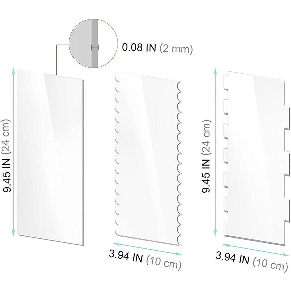 Transparent Acrylic Cake Scraper