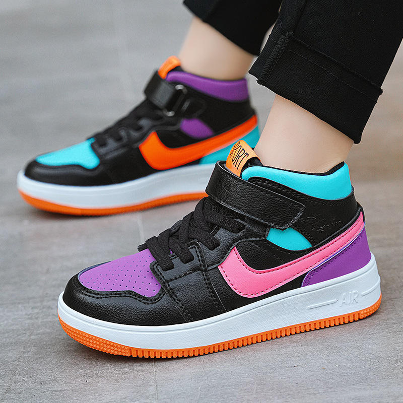 女童鞋秋款高帮aj运动鞋板鞋8新款百搭9儿童休闲鞋子12女孩中大童