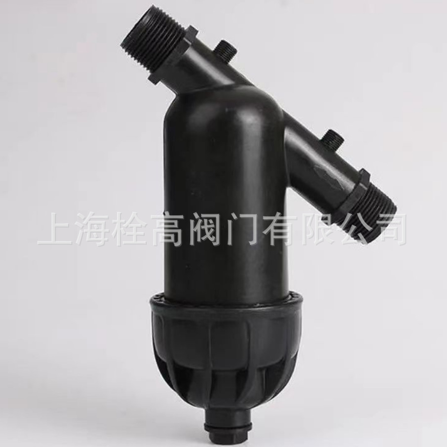 PE双外丝灌溉Y型过滤器 120目滤网/叠片是塑料Y型过滤器DN15-110