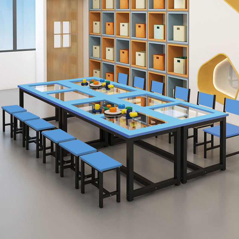 画室桌子儿童玻璃学习课桌椅套装托管班补习班培训桌美术绘画室